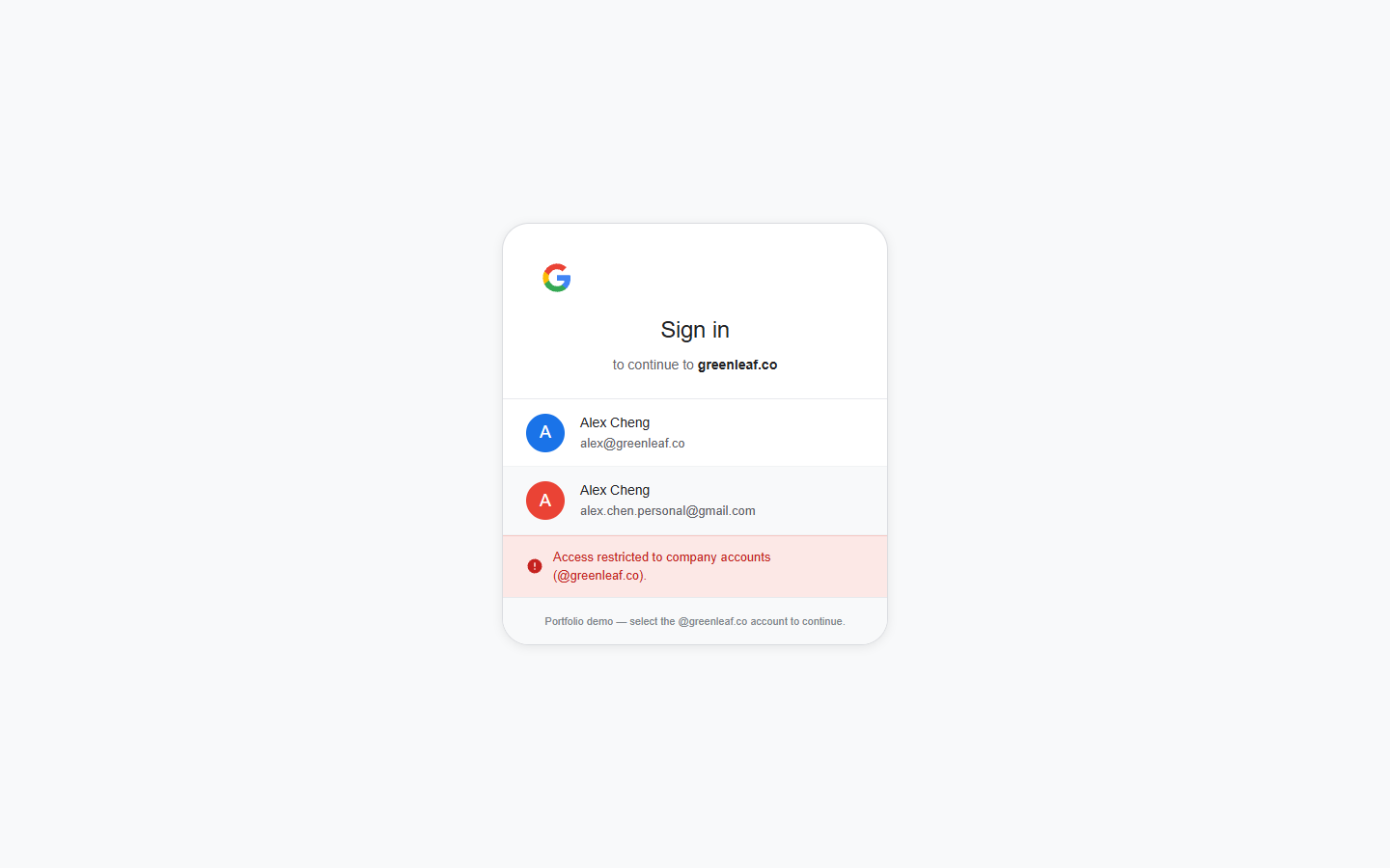 Access denied for personal account